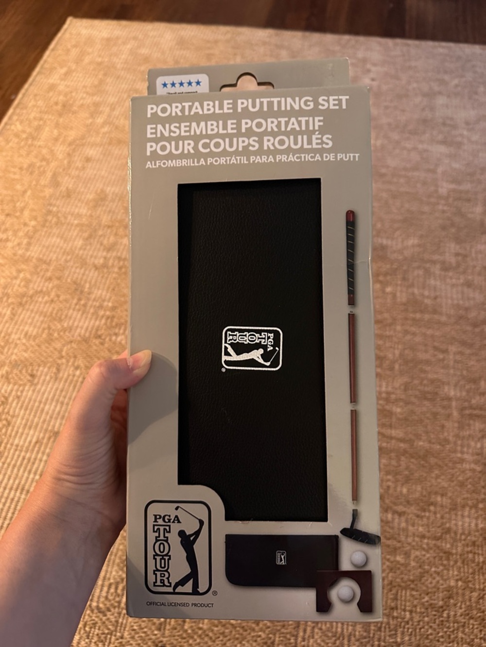 PGA Tour Black Portable Putting Set with Logo
